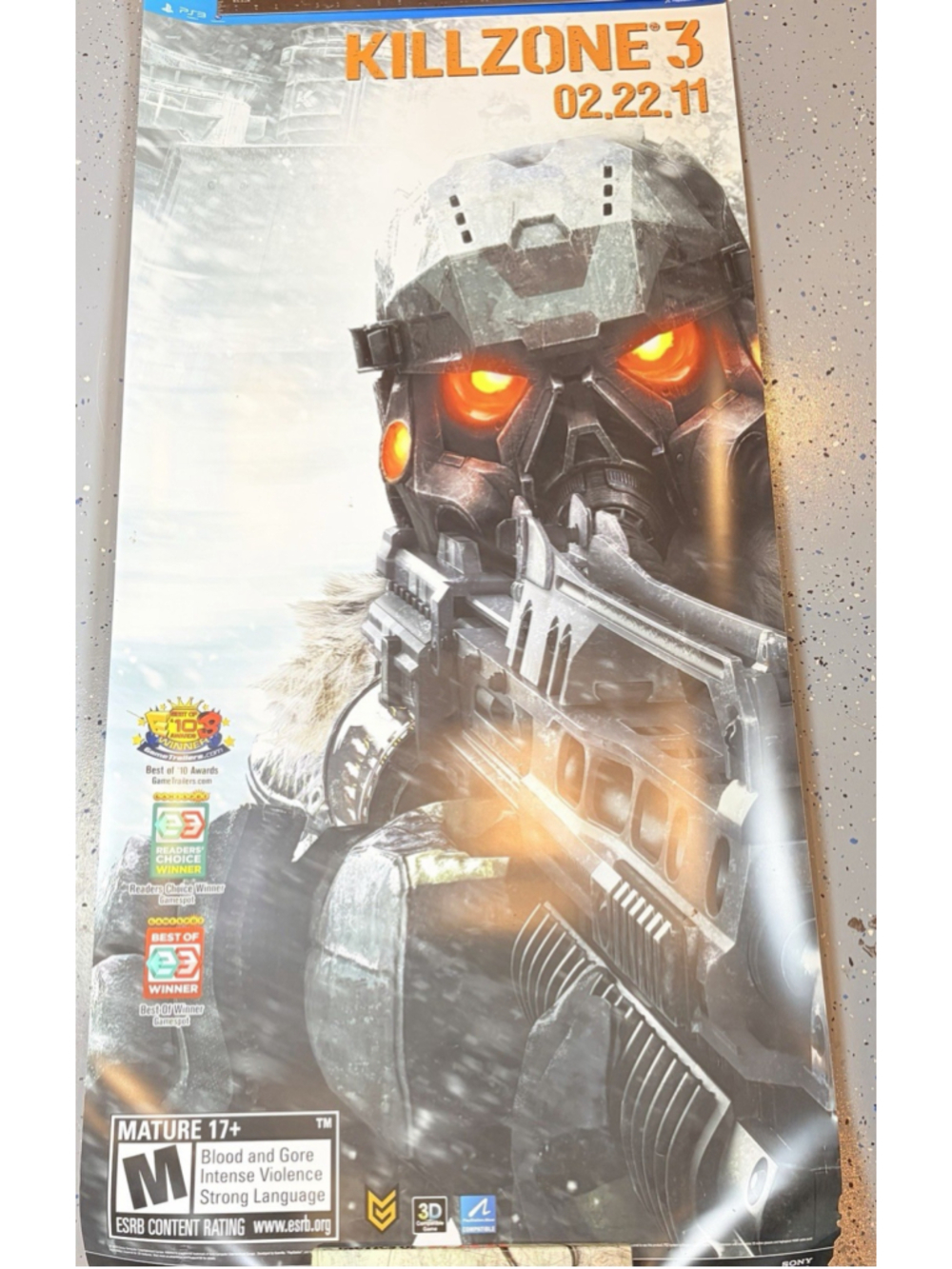 Killzone 3 MLB 11 The Show PVC Poster 28x58 PS3 Double Sided Promo